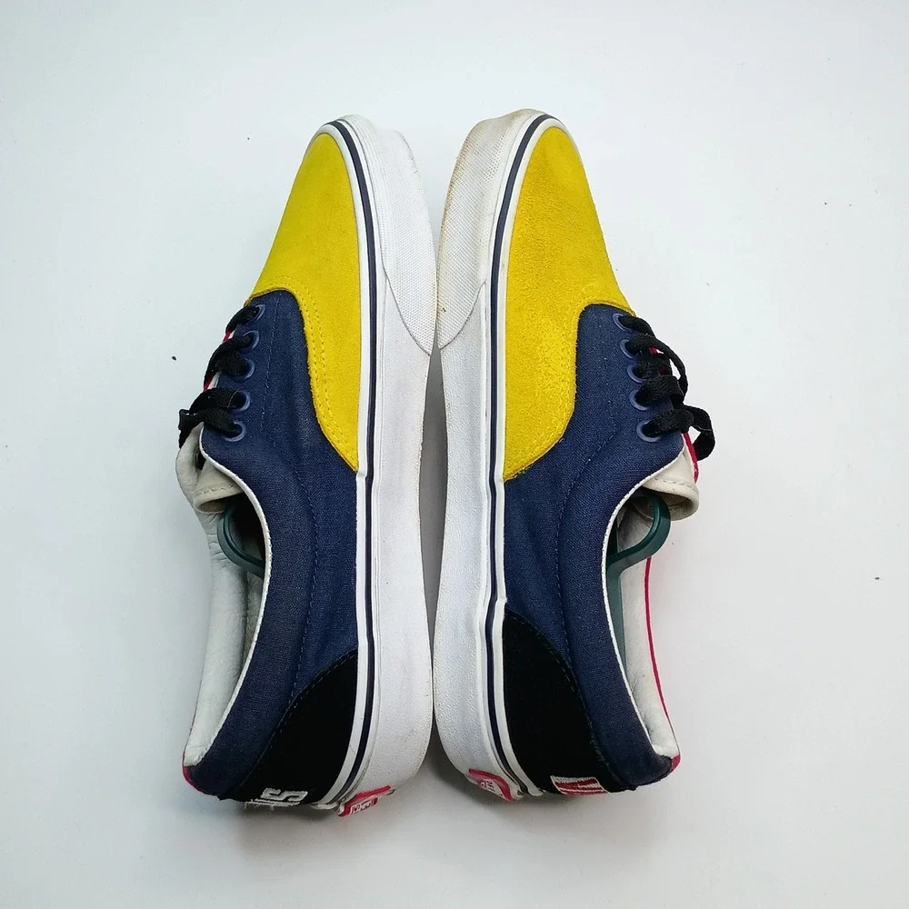 Vans Era Color Block Multi Color Yellow Red Blue Suede Canvas Sneakers Women 8.5